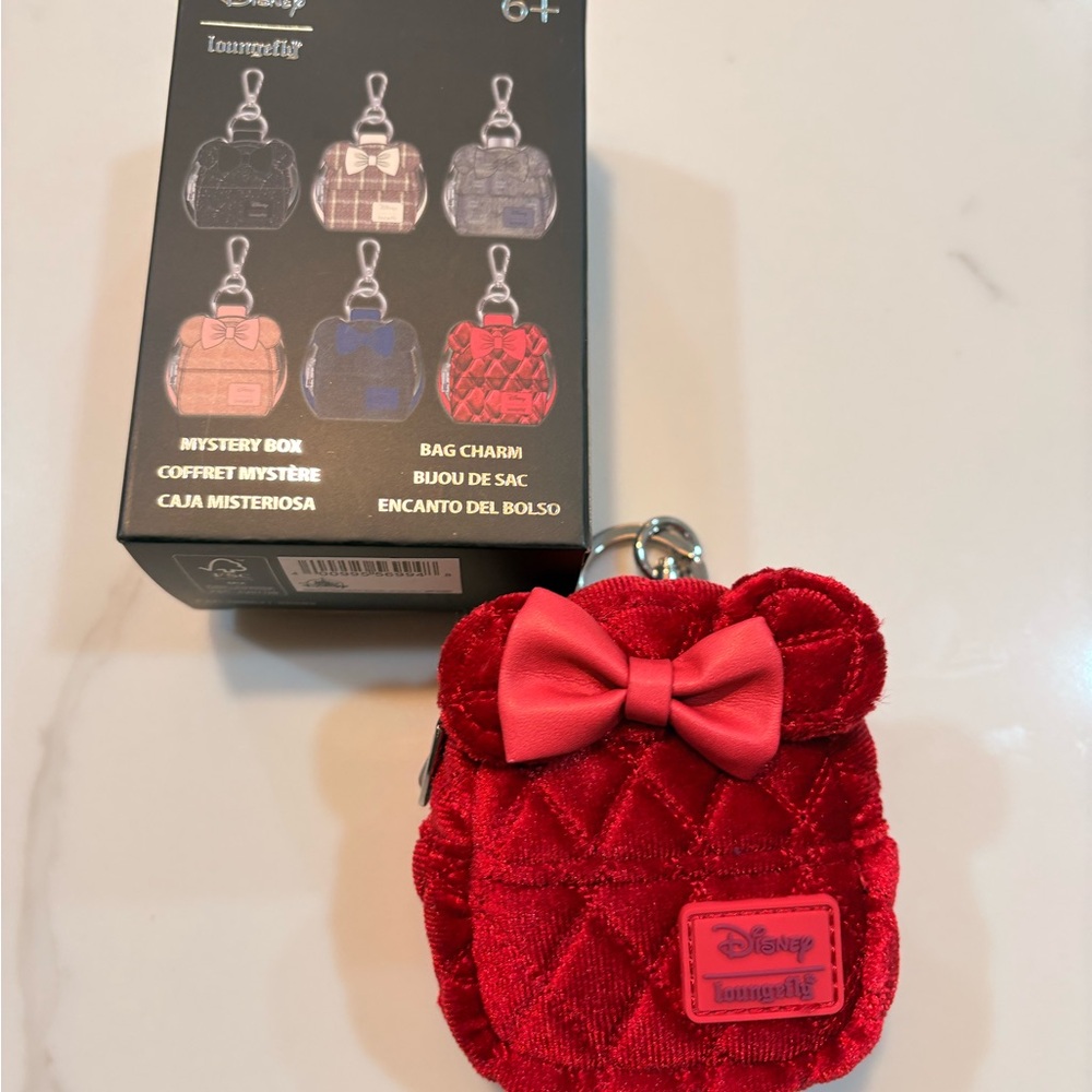 Disney Red Quilted Mini Backpack Keychain - Picture 7 of 8